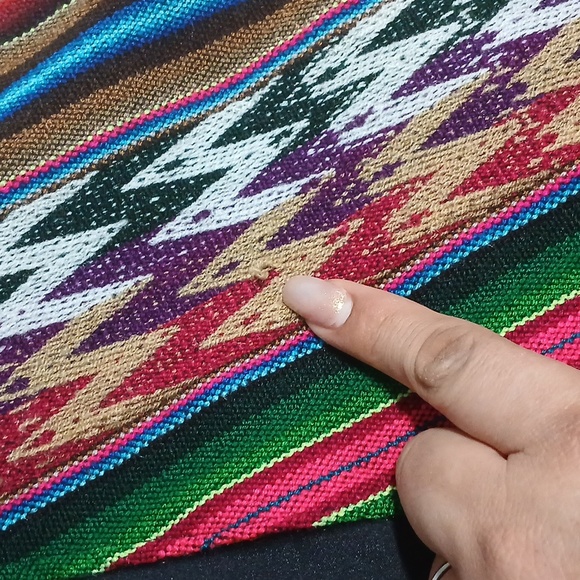Colorful vintage Striped Vest, ( Coul be Peruvian?) Hand crafted,  pre-loved - Picture 2 of 4